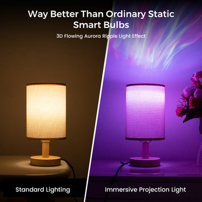 Twelvetooo Smart Projection Bulb - Aurora Light Show Bedroom Scene